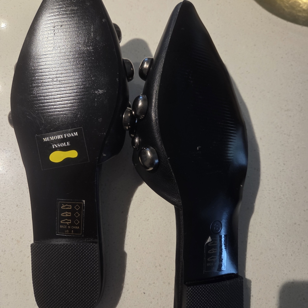 NWOT! Jacob Black Studded Women's Flats - Picture 5 of 5